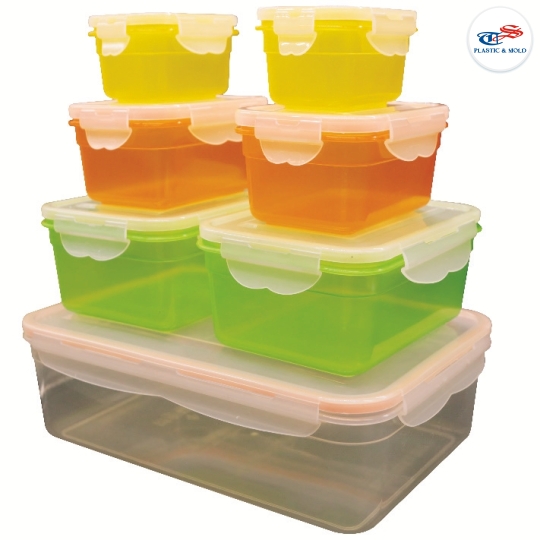 SET 7 PLASTIC STORAGE CONTAINERS