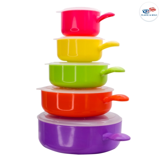 SET OF 5 MICROWAVE POTS