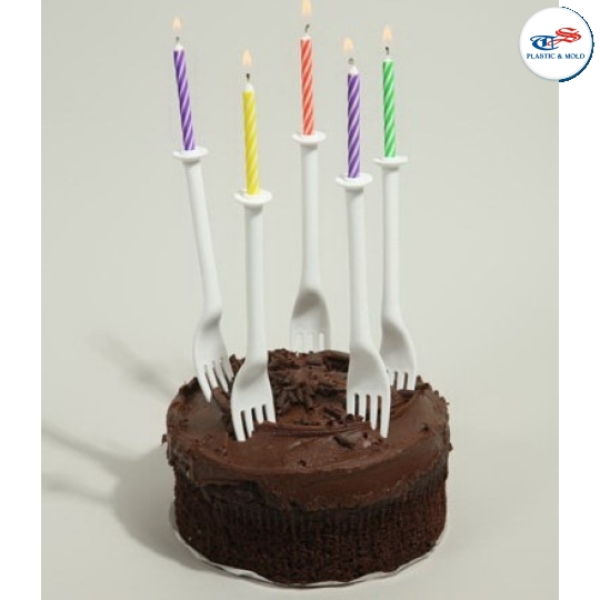 CAKE FORK WITH CANDLE HOLDER