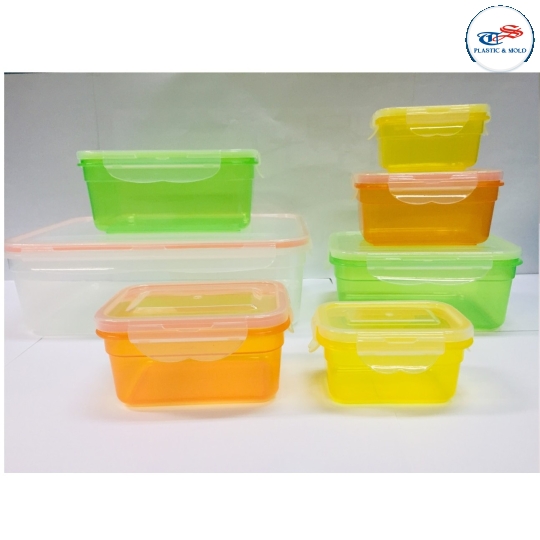 SET 7 PLASTIC STORAGE CONTAINERS